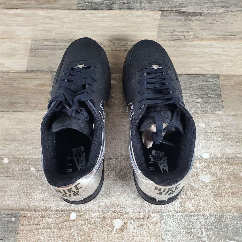 Nike Air Force 1 Low Retro All-Star Mens Shoes Sz 10.5 Black Lace Up Sneakers - Picture 4 of 10